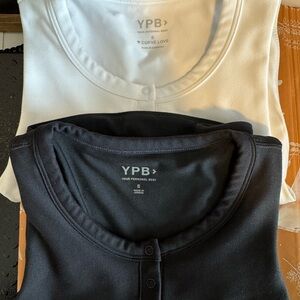 (SET) YPB by Abercrombie 1-White and 1- Black Workout Tops Size Small